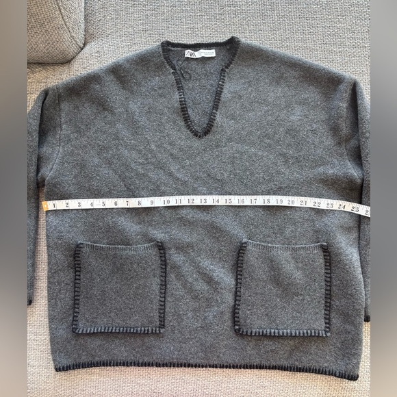 Zara Studio Oversized Grey Pocket Sweater – Size M brand new no tag - Picture 12 of 16